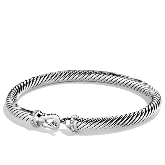 David Yurman Jewelry - David Yurman Cable Buckle Bracelet w/ Diamonds 5mm